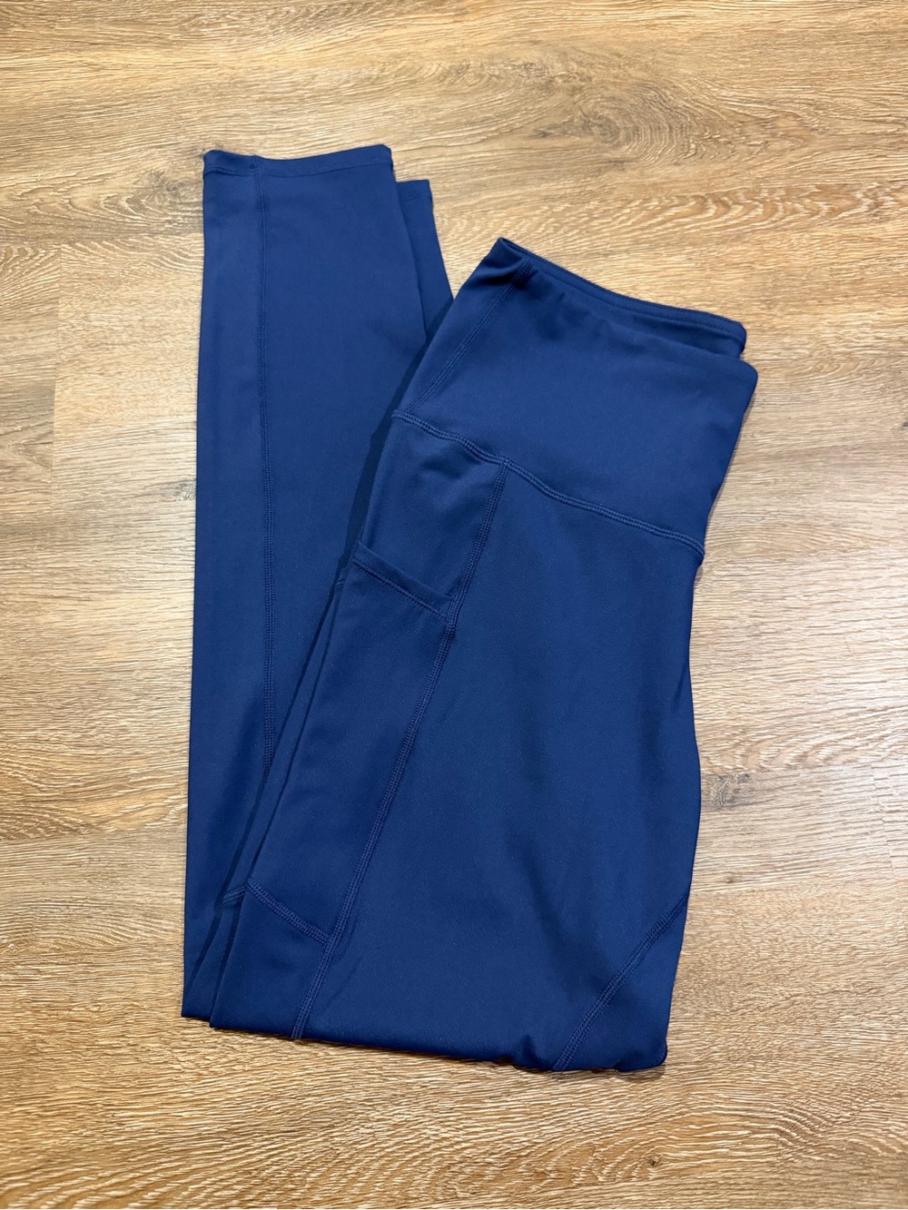 Letsfit High-Rise Performance Leggings Size L NWT Navy Blue Side Pockets - Picture 3 of 8